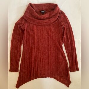 B Design Angora Sweater Asymmetrical hem Cowl neck size S